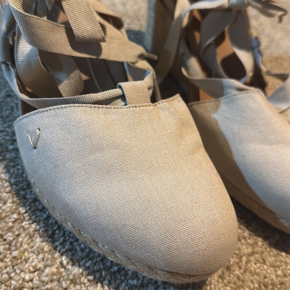 Vionic Kaitlyn Espadrille Wedge High Heel Sandal Tan Neutral Lace Up Size 10 - Picture 2 of 11